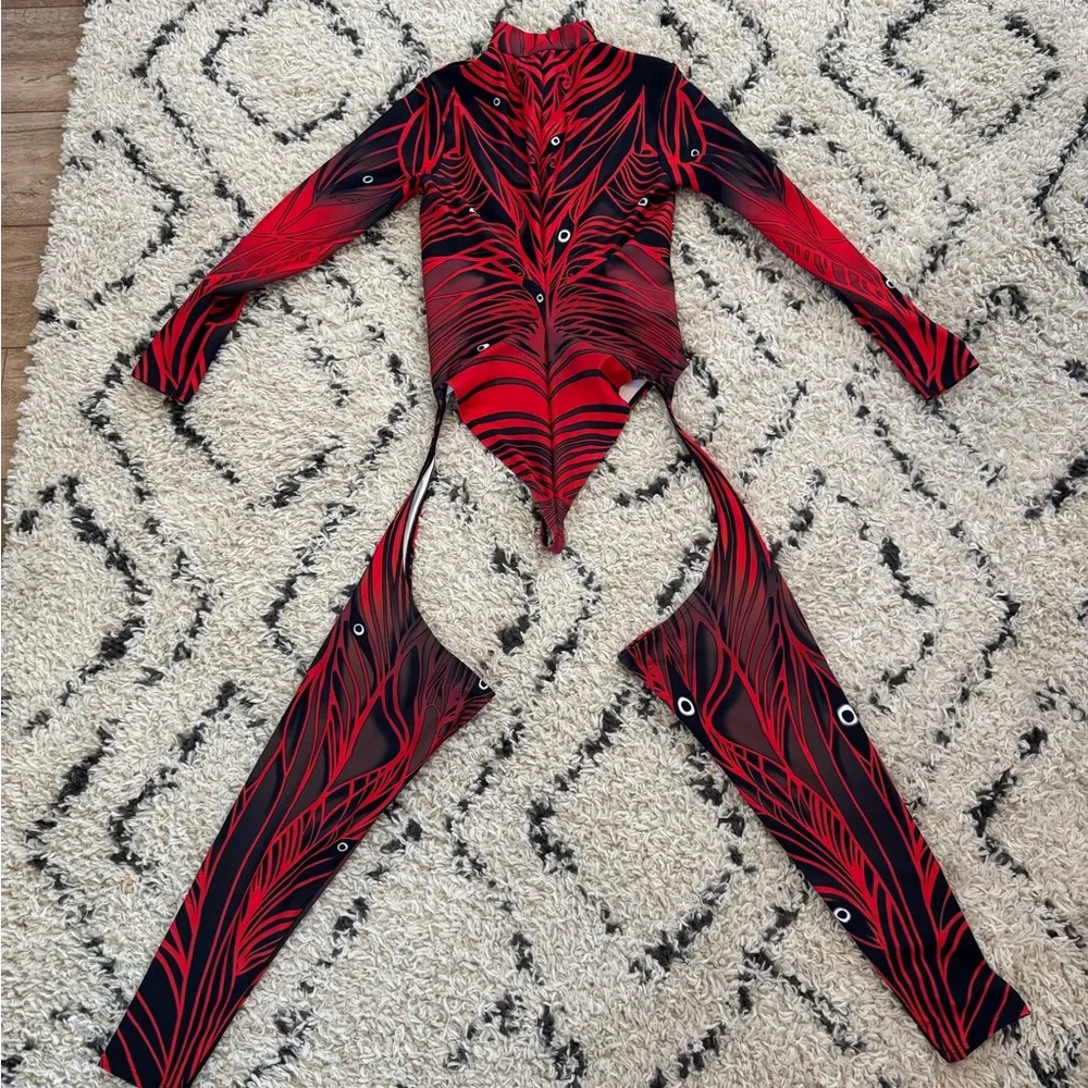 Candy Catz I C U Chaps Leotard size L - Picture 3 of 7